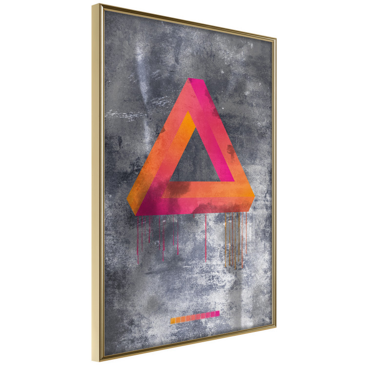 Wall Poster Strange Geometry - colorful impossible figure on a gray concrete background 134868 additionalImage 12