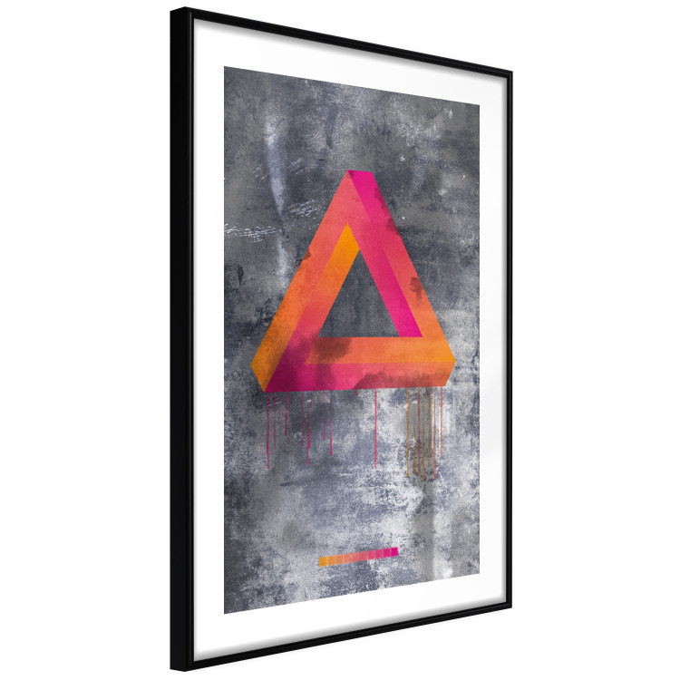 Wall Poster Strange Geometry - colorful impossible figure on a gray concrete background 134868 additionalImage 6