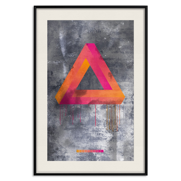 Wall Poster Strange Geometry - colorful impossible figure on a gray concrete background 134868 additionalImage 19