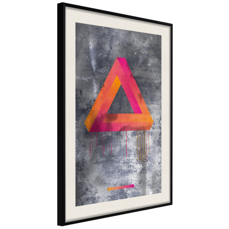 Wall Poster Strange Geometry - colorful impossible figure on a gray concrete background 134868 additionalImage 2