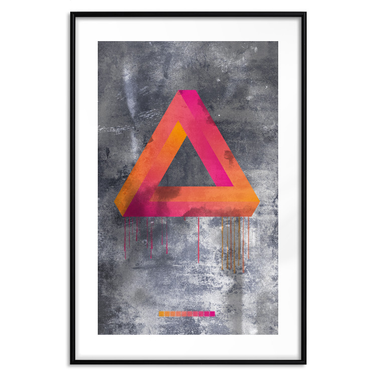 Wall Poster Strange Geometry - colorful impossible figure on a gray concrete background 134868 additionalImage 15