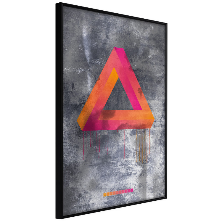Wall Poster Strange Geometry - colorful impossible figure on a gray concrete background 134868 additionalImage 11
