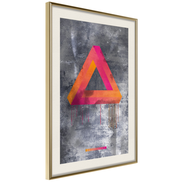Wall Poster Strange Geometry - colorful impossible figure on a gray concrete background 134868 additionalImage 3