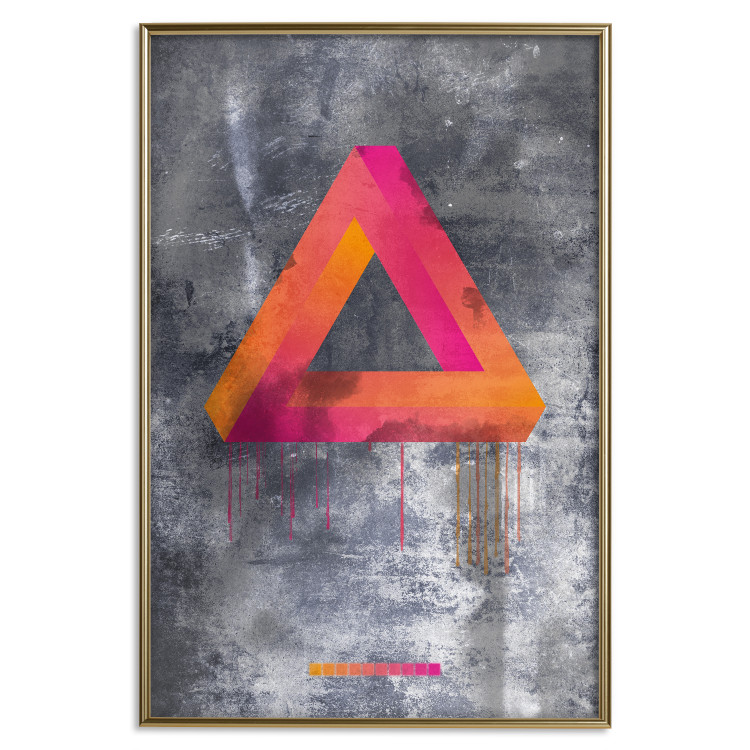 Wall Poster Strange Geometry - colorful impossible figure on a gray concrete background 134868 additionalImage 21