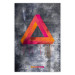 Wall Poster Strange Geometry - colorful impossible figure on a gray concrete background 134868