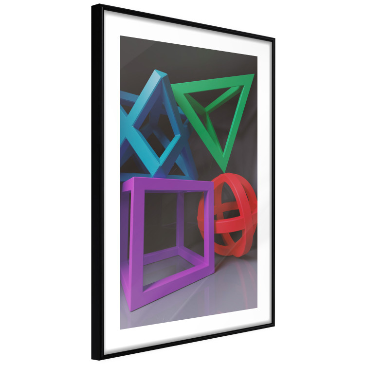 Poster Intertwined Symbols - colorful geometric figures mimicking a 3D effect 135168 additionalImage 5