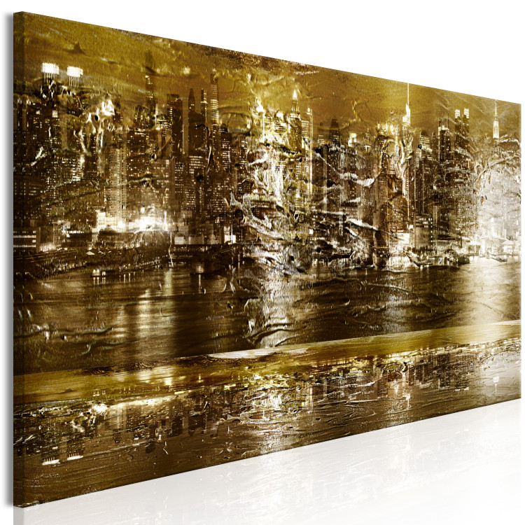 Canvas Print Golden city architecture - abstraction with imitation texture 135968 additionalImage 2