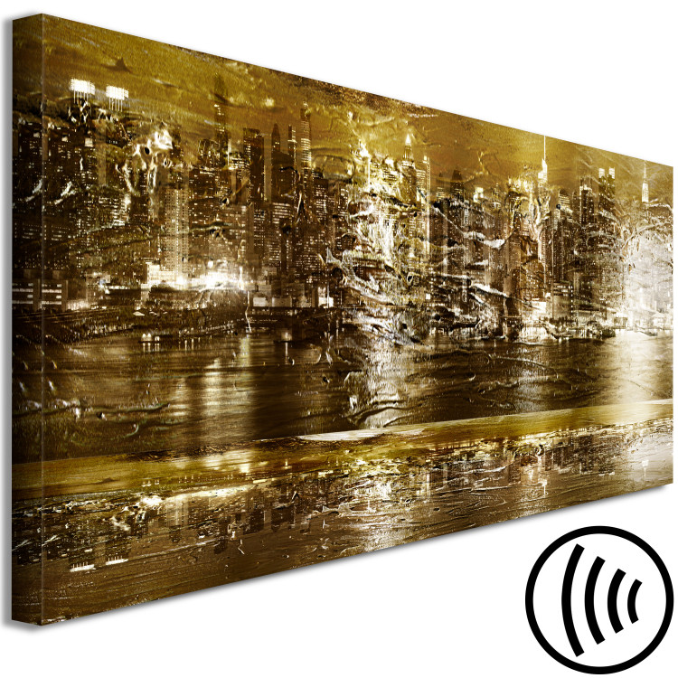 Canvas Print Golden city architecture - abstraction with imitation texture 135968 additionalImage 6