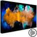 Canvas Print Amber Abstraction (1-piece) - colorful spots on a black background 143868 additionalThumb 6