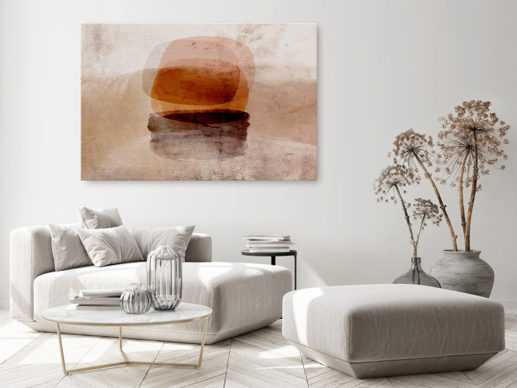 Canvas Print Abstraction (1-piece) - light sepia and amber watercolors 144068 additionalImage 3