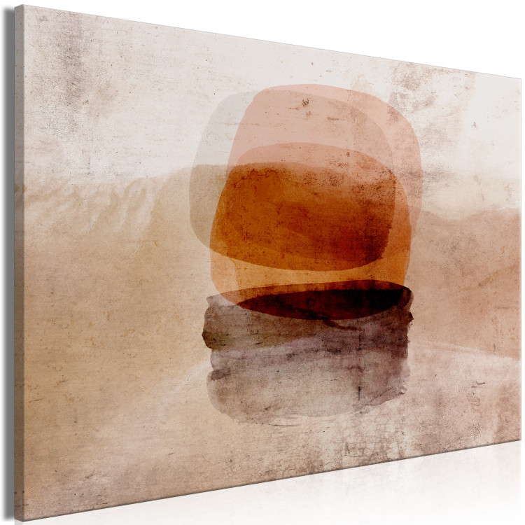 Canvas Print Abstraction (1-piece) - light sepia and amber watercolors 144068 additionalImage 2