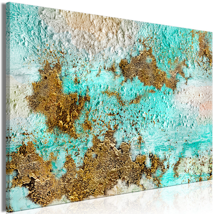 Canvas Print Turquoise Structures (1-piece) - irregular abstraction 146568 additionalImage 2