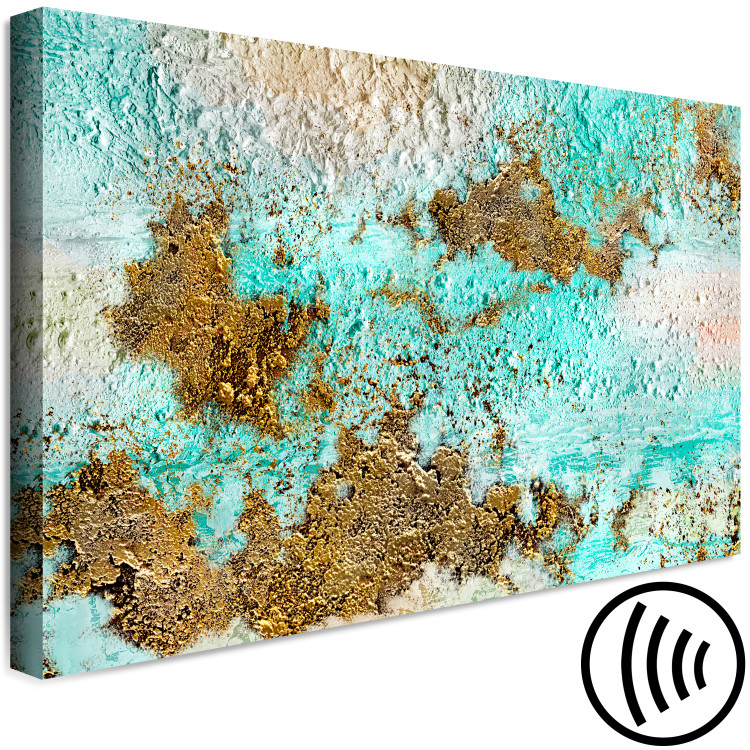 Canvas Print Turquoise Structures (1-piece) - irregular abstraction 146568 additionalImage 6