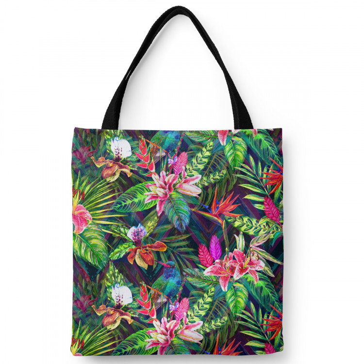 Shopping Bag Psychedelic flowers - floral motif in intensive colours 147568