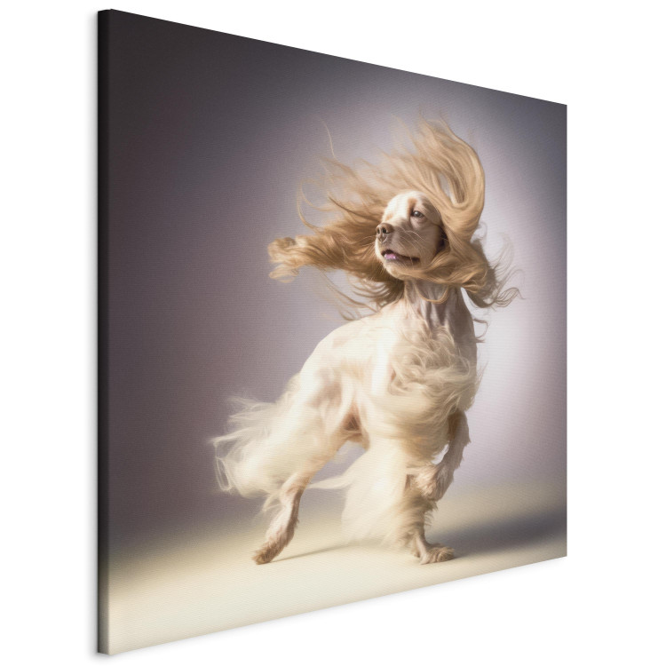 Canvas Print AI Dog Cocker Spaniel - Long-Haired Animal in the Wind - Square 150268 additionalImage 2