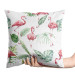 Decorative Velor Pillow Flamingo Poses - Composition With Pink Animals and Leaves 151368 additionalThumb 3