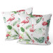 Decorative Velor Pillow Flamingo Poses - Composition With Pink Animals and Leaves 151368 additionalThumb 2