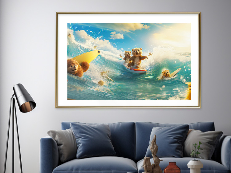 Wall Poster Floating Bears - Summer Vacation Time Spent Surfing the Waves 151568 additionalImage 10
