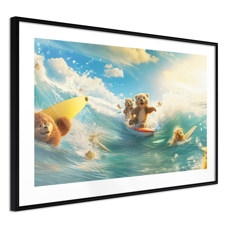 Wall Poster Floating Bears - Summer Vacation Time Spent Surfing the Waves 151568 additionalImage 3