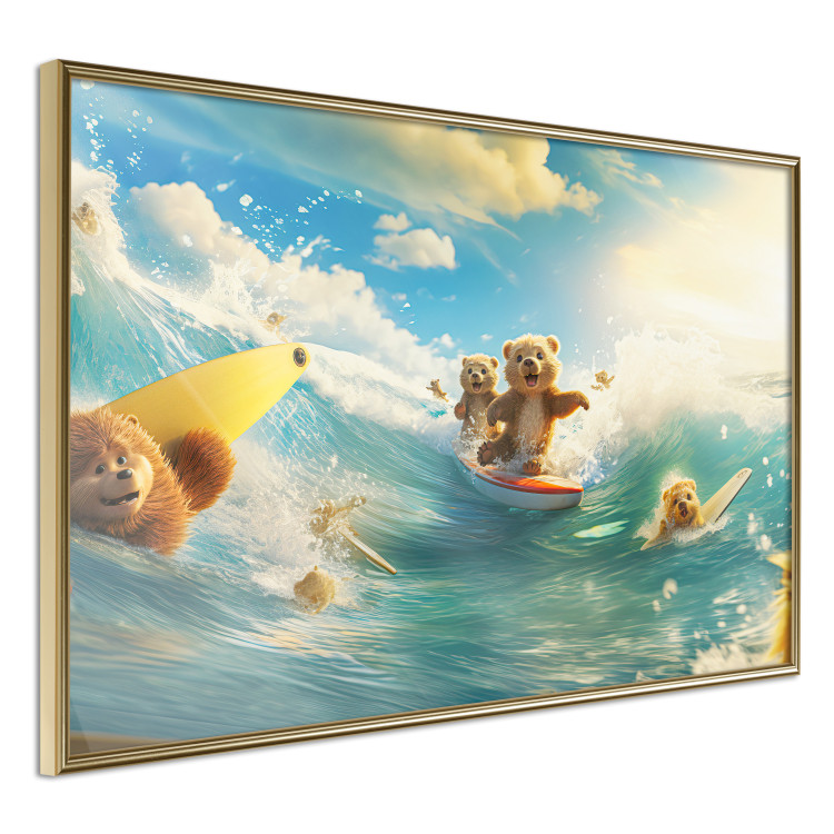 Wall Poster Floating Bears - Summer Vacation Time Spent Surfing the Waves 151568 additionalImage 5