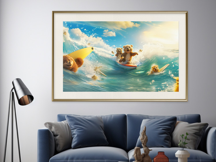 Wall Poster Floating Bears - Summer Vacation Time Spent Surfing the Waves 151568 additionalImage 21