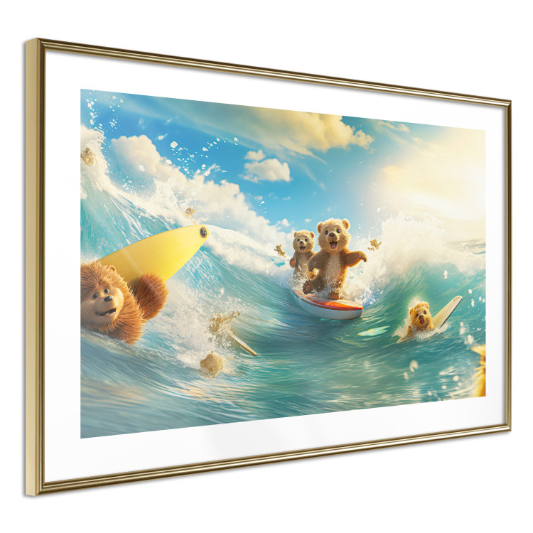 Wall Poster Floating Bears - Summer Vacation Time Spent Surfing the Waves 151568 additionalImage 6