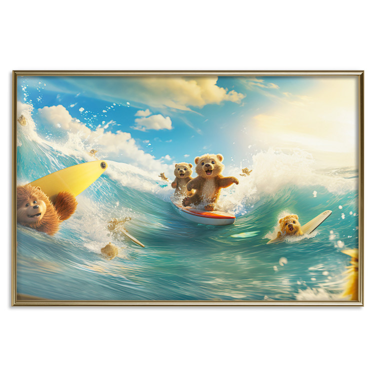 Wall Poster Floating Bears - Summer Vacation Time Spent Surfing the Waves 151568 additionalImage 4