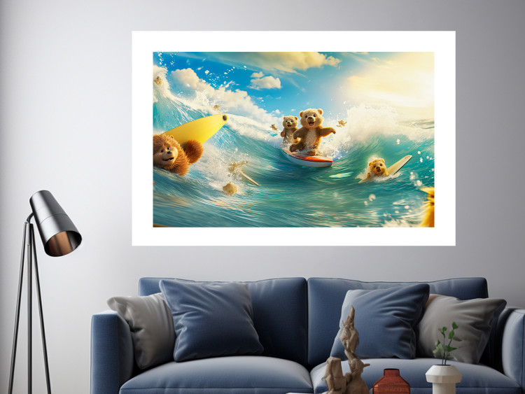 Wall Poster Floating Bears - Summer Vacation Time Spent Surfing the Waves 151568 additionalImage 9