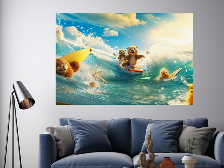 Wall Poster Floating Bears - Summer Vacation Time Spent Surfing the Waves 151568 additionalImage 12