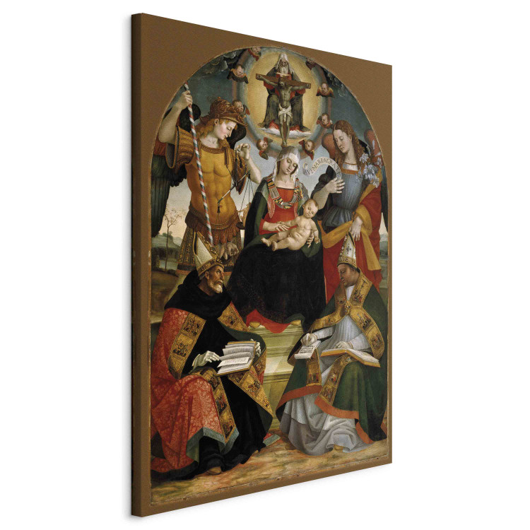 Art Reproduction Mary with Child and the Trinity, Archangels Michael and Gabriel and Saints Augustine and Athanasius 157068 additionalImage 2