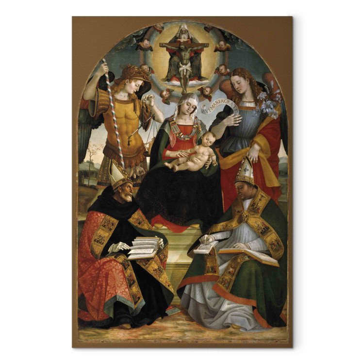 Art Reproduction Mary with Child and the Trinity, Archangels Michael and Gabriel and Saints Augustine and Athanasius 157068 additionalImage 7