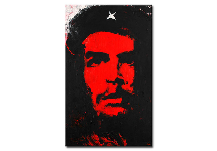 Canvas Art Print The Argentine Revolution - a black and red portrait of a figure 49168