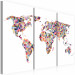 Canvas Art Print Map of the World - pixels - triptych 55368 additionalThumb 2