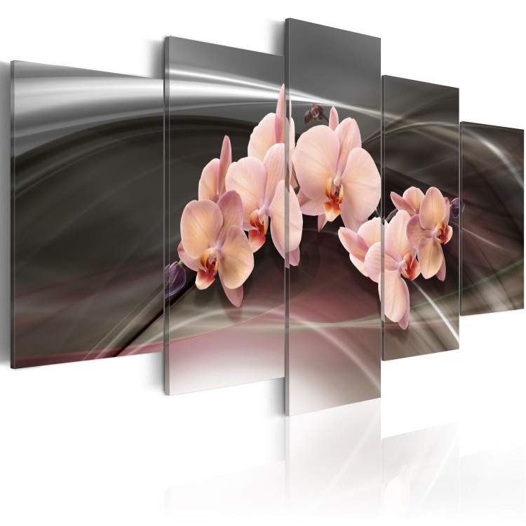 Canvas Print A pink orchid on a dark background 55568 additionalImage 2