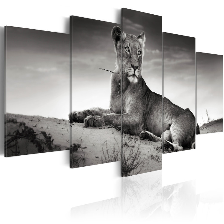 Canvas Art Print Lioness in a desert 58668 additionalImage 2