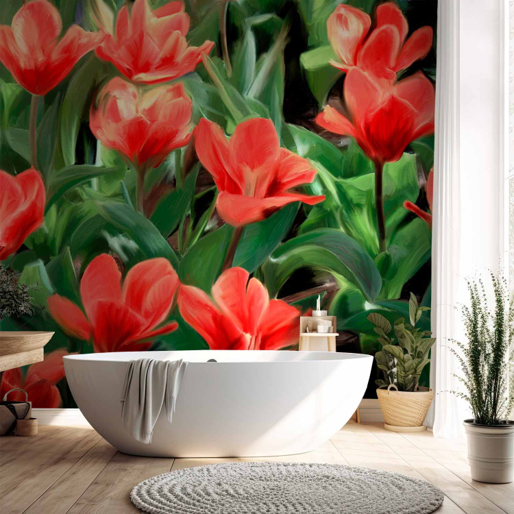 Photo Wallpaper Painted flowers 60468 additionalImage 8