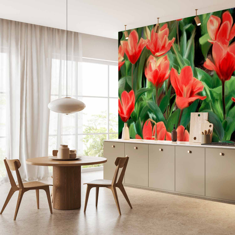 Photo Wallpaper Painted flowers 60468 additionalImage 7
