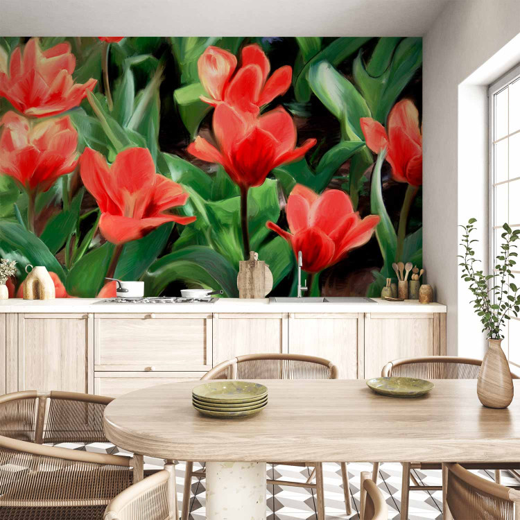 Photo Wallpaper Painted flowers 60468 additionalImage 6