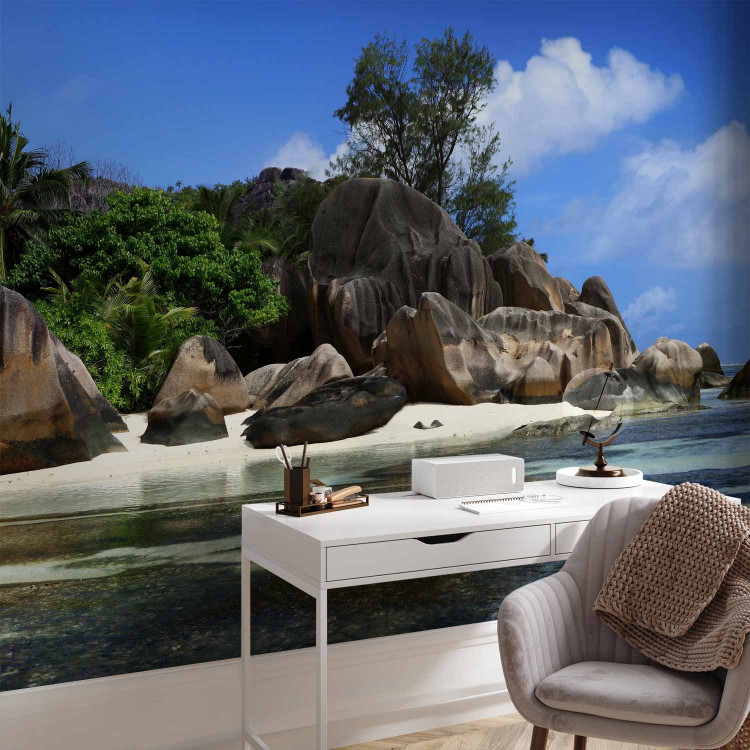 Photo Wallpaper Seychelles - Landscape with a Rocky Island Surrounded by Beach and Tranquil Water 61668 additionalImage 4