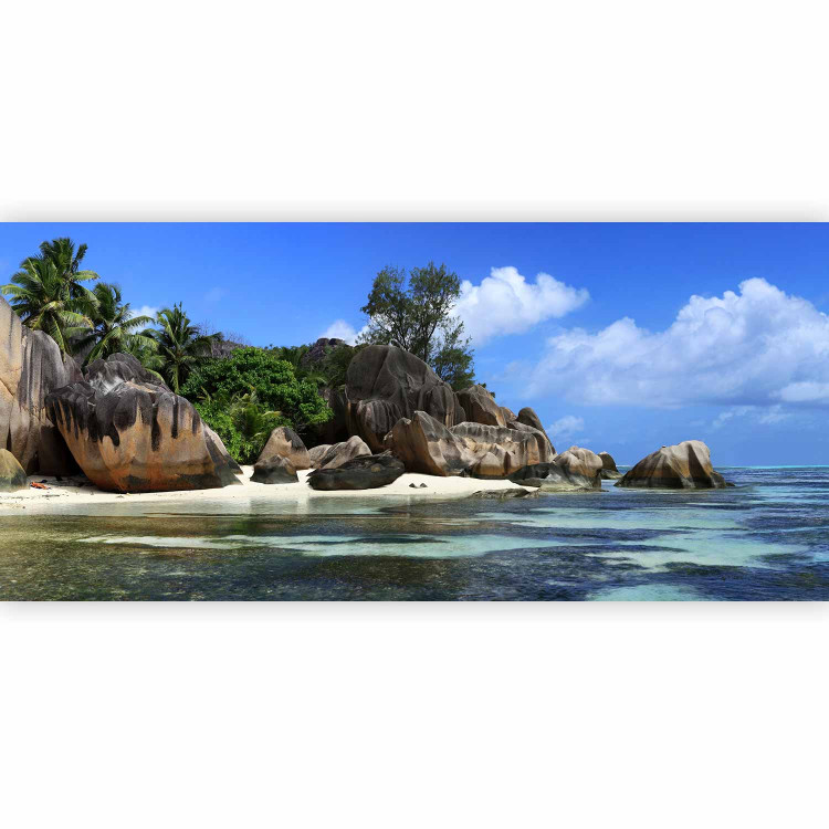Photo Wallpaper Seychelles - Landscape with a Rocky Island Surrounded by Beach and Tranquil Water 61668 additionalImage 1