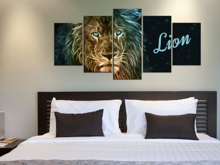 Canvas Art Print Gold lion 61768 additionalImage 3