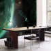 Wall Mural Universe - cosmic landscape with stars, green Earth, and a satellite 64568 additionalThumb 7