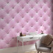 Wall Mural Pink lady - textured pink leather background with quilting and diamonds 89968 additionalThumb 4