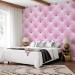 Wall Mural Pink lady - textured pink leather background with quilting and diamonds 89968 additionalThumb 2
