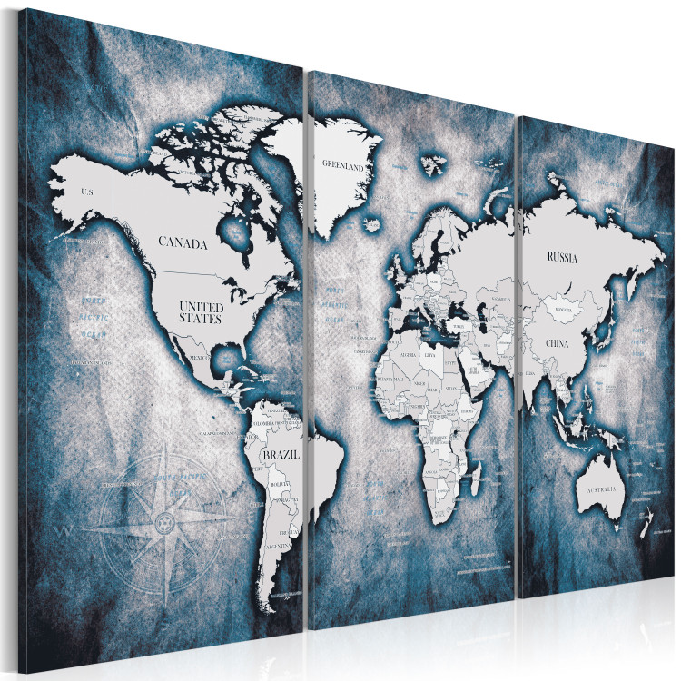 Canvas Print World Map: Ink Triptych 91868 additionalImage 2