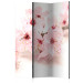 Room Divider Screen Cherry Blossom - pink oriental plant on a white background in a Zen motif 96068