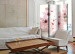Room Divider Screen Cherry Blossom - pink oriental plant on a white background in a Zen motif 96068 additionalThumb 4