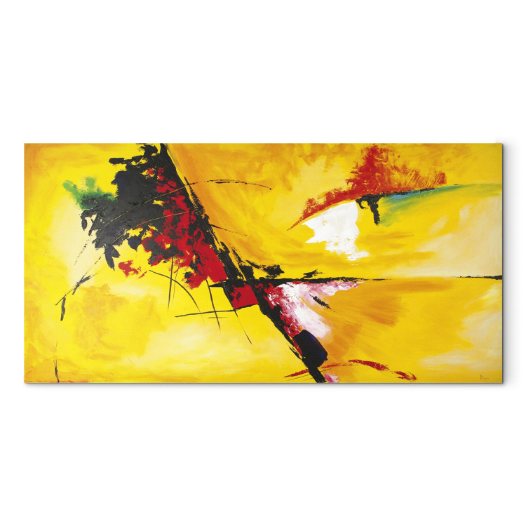 Canvas Print Sunny and Colorful - Colorful Abstraction in Hand-Painted Style 98168