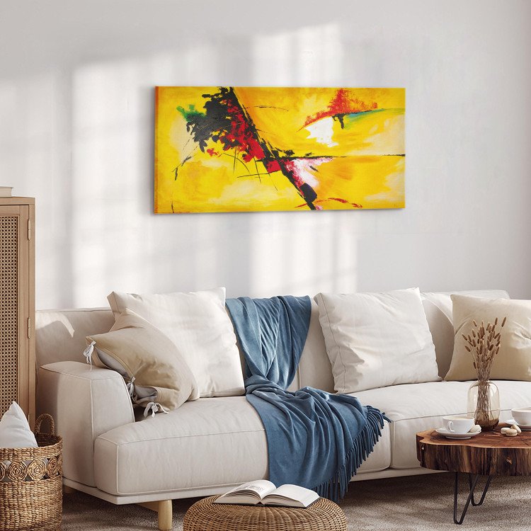 Canvas Print Sunny and Colorful - Colorful Abstraction in Hand-Painted Style 98168 additionalImage 11