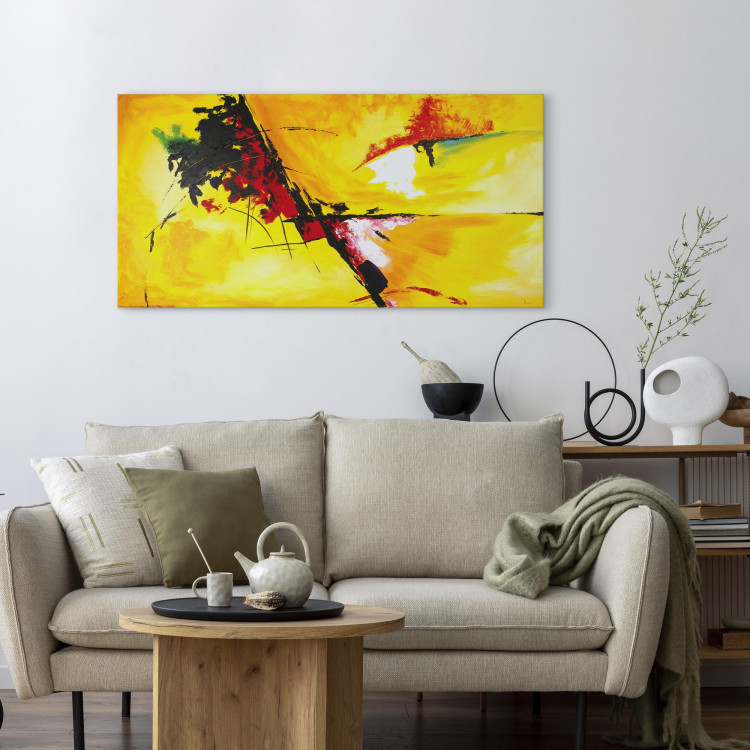 Canvas Print Sunny and Colorful - Colorful Abstraction in Hand-Painted Style 98168 additionalImage 3